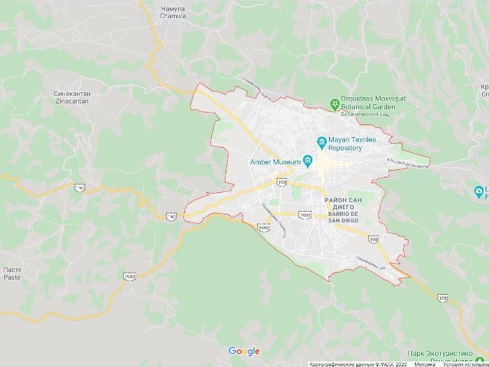 Город Сан-Кристобаль-де-Лас-Касас на гугл