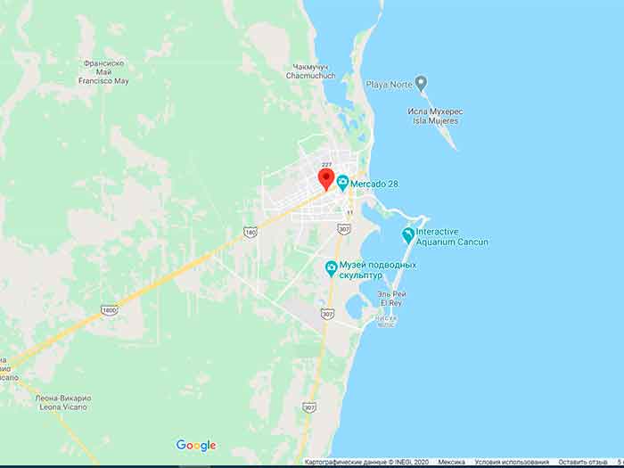Канкун карта гугл