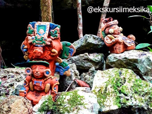 Статуэтки богов Майя в сеноте