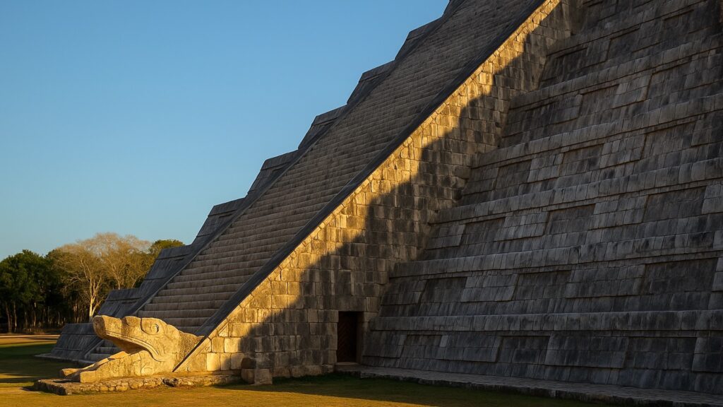 Треугольные тени световой змеи сходятся к голове