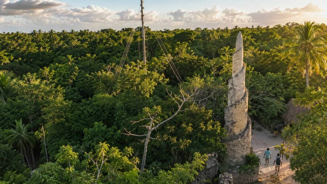 Билеты Xcaret Plus в Мексике — территория экопарка Шкарет с панорамным видом на джунгли