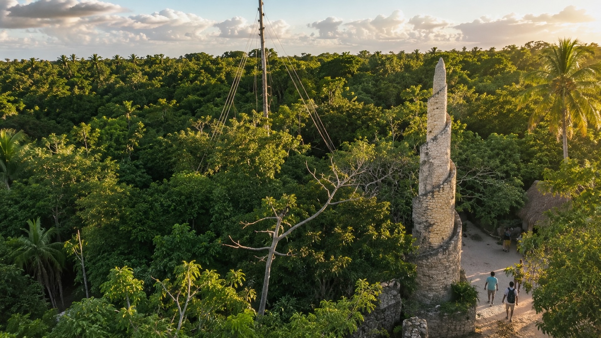 Билеты Xcaret Plus в Мексике — территория экопарка Шкарет с панорамным видом на джунгли