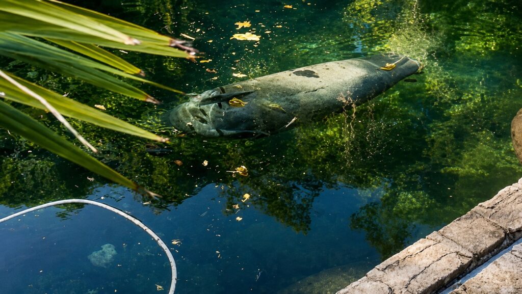 Дюгонь в парке Шкарет (Xcaret) в Мексике