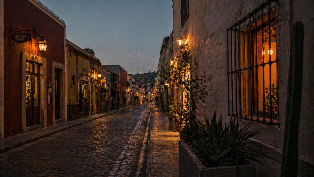 вечер мексика улица огни атмосфера