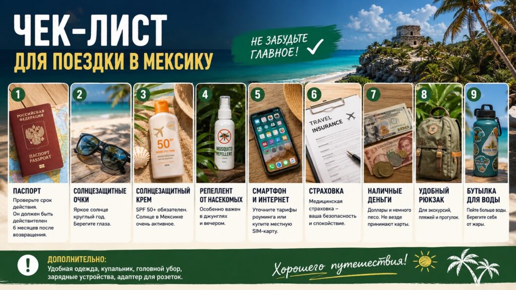 Чек-лист вещей для поездки в Мексику